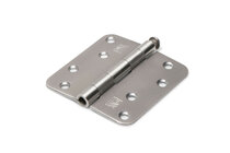 Scharnier met losse RVS pen en ronde hoeken RVS geborsteld  width=