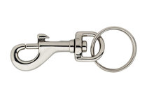 Musketonhaak met sleutelring vernikkeld  width=
