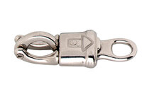 Paniekhaak met vast oog zamac vernikkeld  width=