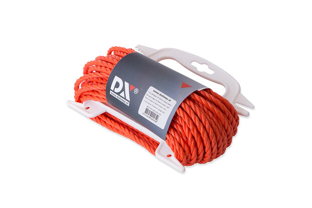 Touw geslagen PP 04 mm oranje handhaspel 20 meter