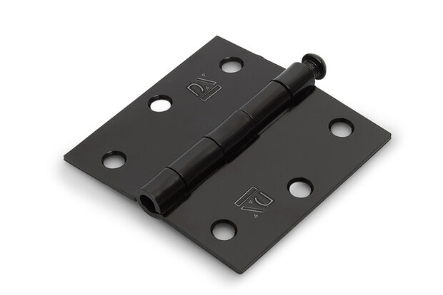 Scharnier met losse pen 76X76 mm zwart gelakt