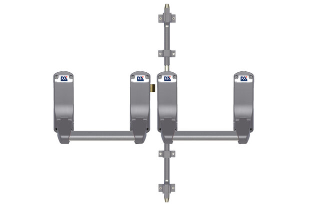 Anti-paniekstangen set voor dubbele deuren DX 285-serie zilvergrijs