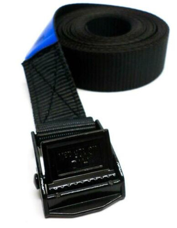 Spanband 25 mm zwart 1 meter met zwarte klemsluiting