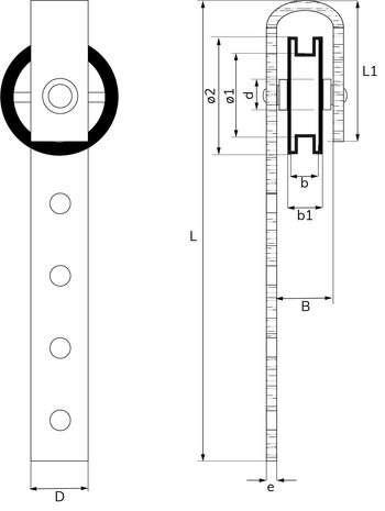 hangrol 105 mm verzinkt