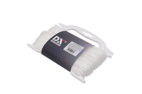 Touw gevlochten PP 10 mm wit 10 meter